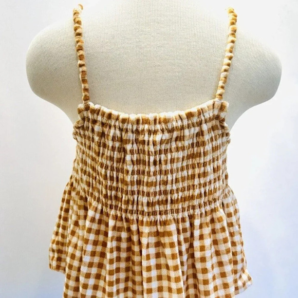 NWT SO Juniors Pullover Terry Cloth Smocked Peplum Plaid Shirred Tank Size XL - Picture 5 of 11